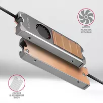 radiatorius 2280 - Axagon AXAGON CLR-M2FAN, varinis radiatorius su dviviečių SSD M.2 ventiliatoriumi, - 5 nuotrauka
