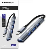 usb 3.0 hub - QOLTEC 53792 Hub Adapteris USB C 3.1 4in1 - 3 nuotrauka
