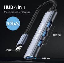 usb 3.0 hub - QOLTEC 53792 Hub Adapteris USB C 3.1 4in1 - 5 nuotrauka