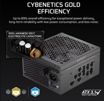 fulla - CORSAIR RMx Shift Series RM750x 750W ATX 3.1 80 PLUS GOLD Juodas (Black) - 3 nuotrauka