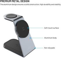 3in1 belaidis - Fixed | MagPowerstation ALU stand with wireless charging 3 in 1 | FIXMPOS-AL-GR - 3 nuotrauka