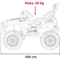 vaikiska dzipas - Dvivietis vaikiškas elektrinis automobilis Jeep Off Road 4x4, juodas - 16 nuotrauka