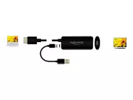 usb a male type usb c female - DeLOCK HDMI-A į USB Type-C adapteris 4K 60 Hz Juodas (Black) - 4 nuotrauka