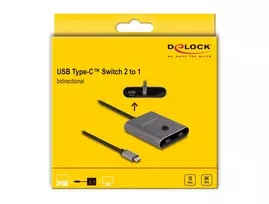 usb c 3 2 gen 2 kabelis - Delock USB 10Gbps USB Type-C Switch 2 į 1 dvikryptį 8K - 3 nuotrauka