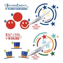 markeriai flomasteriai - Flomasteriai CARIOCA MAGIC, 20 vnt. + 2 magiški žymekliai - 3 nuotrauka