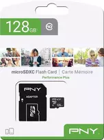 memory sd card - PNY Performance Plus 128 GB MicroSDXC Class 10 + SD Adapter - 3 nuotrauka