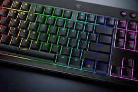 razer klaviatura - Razer BlackWidow V4 Low-Profile Tenkeyless HyperSpeed, Žalias Switch (Green), Belaidė - 4 nuotrauka