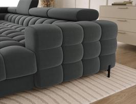 sofa lova - Eltap Kampinė sofa-lova Feraria, pilka (Gray), 202 x 358 cm x 93 cm - 3 nuotrauka