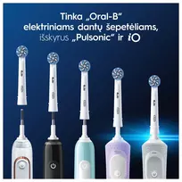 dantu sepetelio antgaliai oral b - Dantų šepetėlio antgaliai ORAL-B, EB60-4 Sensitive Clean Pro, 4 vnt., balti - 4 nuotrauka