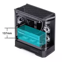 pc case - Jonsbo D400 PC-kompiuterio korpusas, Midi Tower, ATX, Tempered Glass - juodos spalvos - 3 nuotrauka