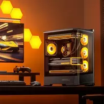 pc case - Jonsbo D400 PC-kompiuterio korpusas, Midi Tower, ATX, Tempered Glass - juodos spalvos - 6 nuotrauka