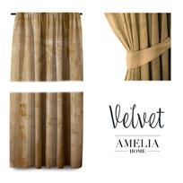 naktinis - AmeliaHome Naktinė užuolaida VELVET, garstyčių (Mustard), 140 x 245 cm - 3 nuotrauka
