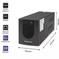 ups 900 w - QOLTEC 53776 UPS 1500VA 900W - 9 nuotrauka