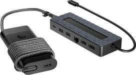 usb 65w charger - HP Universal USB-C Multiport Hub with 65W Power Adapter Notebook Charger 9H0H9AA#ABB Juodas (Black) - 3 nuotrauka
