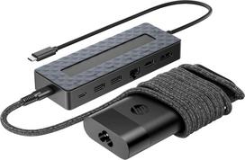 usb 65w charger - HP Universal USB-C Multiport Hub with 65W Power Adapter Notebook Charger 9H0H9AA#ABB Juodas (Black) - 4 nuotrauka