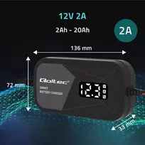 12v akumuliatorius - Qoltec 52492 Išmanusis įkroviklis 12V 2A - 2 nuotrauka