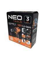smuginis suktuvas akumuliatorinis - Neo Tools 04-619, 18V, bešepetėlinis smūginis gręžtuvas, 13mm griebtuvas, kompaktiškas, be akumuliatoriaus ir kroviklio - 8 nuotrauka
