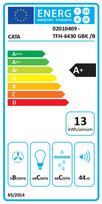 led gartraukis - CATA Hood | TFH 6430GBK | Telescopic | Energy efficiency class A  | Width 59.8 cm | 391.5 m³/h | Electronic | LED | Black | 02010409 - 2 nuotrauka