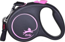 m s - FLEXI ištraukiamas pavadėlis „Black Design S“ su 5 m juosta, rausvos spalvos - 4 nuotrauka