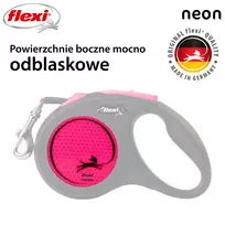 flexi m tape 5 m - FLEXI New Neon S Tape 5 m pink automatinis pavadėlis - 2 nuotrauka