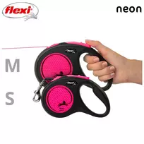 flexi m tape 5 m - FLEXI New Neon S Tape 5 m pink automatinis pavadėlis - 5 nuotrauka