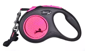 flexi m tape 5 m - FLEXI New Neon S Tape 5 m pink automatinis pavadėlis - 9 nuotrauka