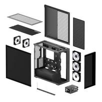 white glass - ARCTIC Xtender Mirror kompiuterio korpusas, Mid Tower, E-ATX, RGB, Tempered Glass – juodos spalvos, mirrored - 2 nuotrauka
