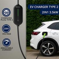 ev ikrovimo - Qoltec Mobilus elektromobilių įkroviklis 2in1 Type 2, 3.5kW, 5m - 6 nuotrauka