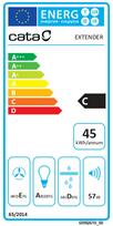 imontuojamas gartraukis - CATA Hood | EXTENDER 600 | Telescopic | Energy efficiency class C | Width 60 cm | 390 m³/h | Mechanical | ECOLED | Stainless Steel | 02017606 - 2 nuotrauka