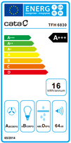 gartraukis 60 cm - CATA Hood | CAMPANA TFH 6830 GWH | Telescopic | Energy efficiency class A    | Width 60 cm | 795 m³/h | Touch control | LED | White | 02010101 - 4 nuotrauka