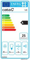 gartraukis 60 cm - CATA Hood | VK 6000 BK | Wall mounted | Energy efficiency class A | Width 60 cm | 395 m³/h | Mechanical | LED | Black | 02061405 - 2 nuotrauka