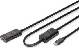 usb aktyvus - Digitus DA-73109 Aktyvus USB 3.2 Gen1 5G ilgintuvas USB-C į USB-C 10 m Juodas (Black) - 2 nuotrauka