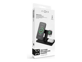 belaidis pakrovejas - Fixed | MagPowerstation 3-in-1 wireless charging stand with MagSafe mount support | FIXMPOS-BK | Black - 5 nuotrauka