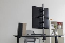 17 monitor - DIGITUS DA-90438 Dual Monitor Mount, Juodas (Black) - 2 nuotrauka