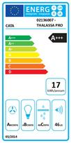 gartraukis 60 cm - CATA Hood | THALASSA PRO 60 GWH | Wall mounted | Energy efficiency class A    | Width 60 cm | 842 m³/h | Electronic | LED | White Glass | 02136007 - 5 nuotrauka