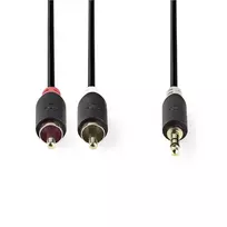 audio kabelis 2 5mm - Nedis CABW22200AT20 3,5mm to 2xRCA 2m - 2 nuotrauka