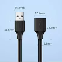 usb prailginimo - Ugreen USB 3.0 extended cable 2m Black - 7 nuotrauka