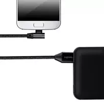 usb 2.0 a b cable - Logilink USB To Micro USB 90° Angled Cable Black 1m - 2 nuotrauka