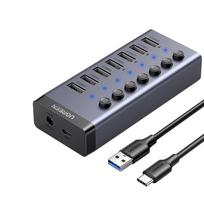 usb 3 0 hub - Ugreen daugiafunkcis HUB 7in1 USB Type C – 7x USB Type A 3.0 PD DC 12V pilka (CM481) - 2 nuotrauka