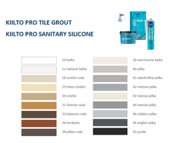 silikonas - Sanitarinis silikoninis hermetikas KIILTO, 48 anglies pilkos sp., 310 ml - 2 nuotrauka