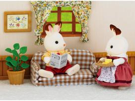 triusiai - Epoch Sylvanian Families Chocolate Rabbit Father Set 2201 - 3 nuotrauka