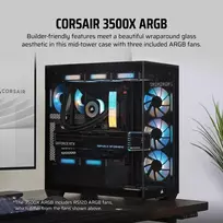 casio - Corsair 3500X ARGB TG Black (Juodas) - 8 nuotrauka