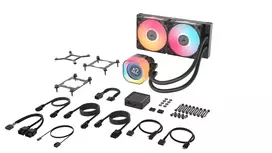 2 ww - Corsair iCUE LINK TITAN 240 RX LCD Skystas procesoriaus aušintuvas Juodas (Black) - 4 nuotrauka