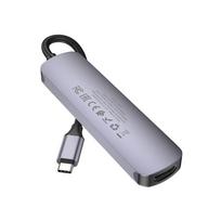 hdmi laidas - Hoco HB28 Type-C Multi-Function Converter HDMI USB3.0 USB2.0 SD TF PD pilkas - 5 nuotrauka