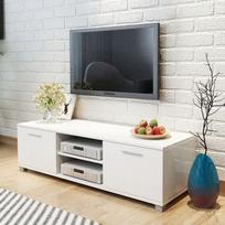 vidaXL TV staliukas, labai blizgus, baltas, 120x40,3x34,7 cm