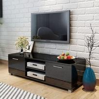 vidaXL TV staliukas, labai blizgus, juodas, 120x40,3x34,7 cm