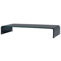 vidaXL TV stovas/monitoriaus pakyla, juodas stiklas, 80x30x13 cm