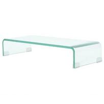 vidaXL TV stovas/monitoriaus pakyla, skaidrus stiklas, 60x25x11 cm