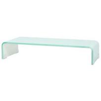 vidaXL TV stovas/monitoriaus pakyla, baltas stiklas, 60x25x11 cm