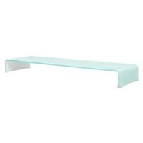 vidaXL TV stovas/monitoriaus pakyla, baltas stiklas, 120x30x13 cm